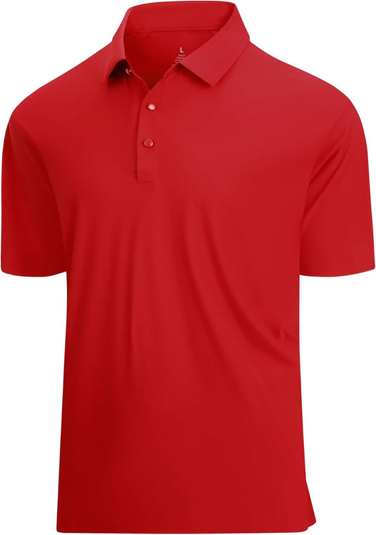 SAMERM Golf Shirts for Men Super Stretch Jacquard Dry Fit Golf Polo Moisture Wicking Short Sleeve Polo Shirts for Men