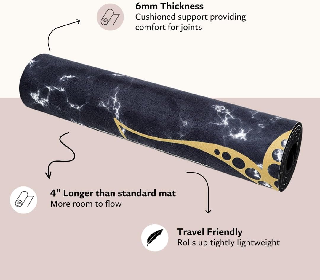 TPE Yoga Mat - Artist Designed, Premium eco friendly mats, Non Slip, Non toxic, Great For Regular & Hot Yoga, Pilates and Workouts (72 inch x 24 inch x 6mm thick)