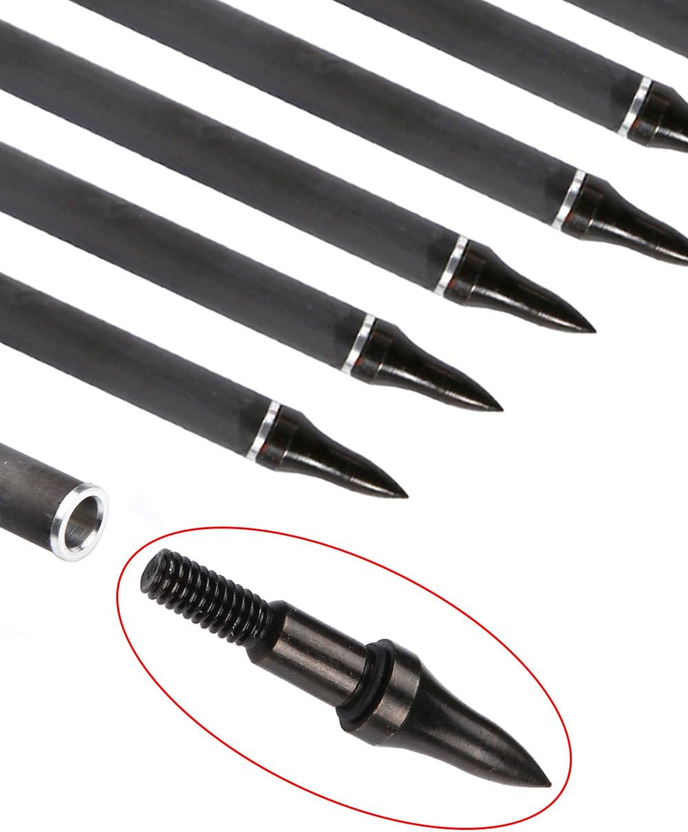 30/32" Inch ST0.006 Hunting Arrows for Compound & Recurve Bow,100% Carbon Archery Target Arrows with Removable Tips for Accurate Hunters & Bowhunters (Pack of 12)