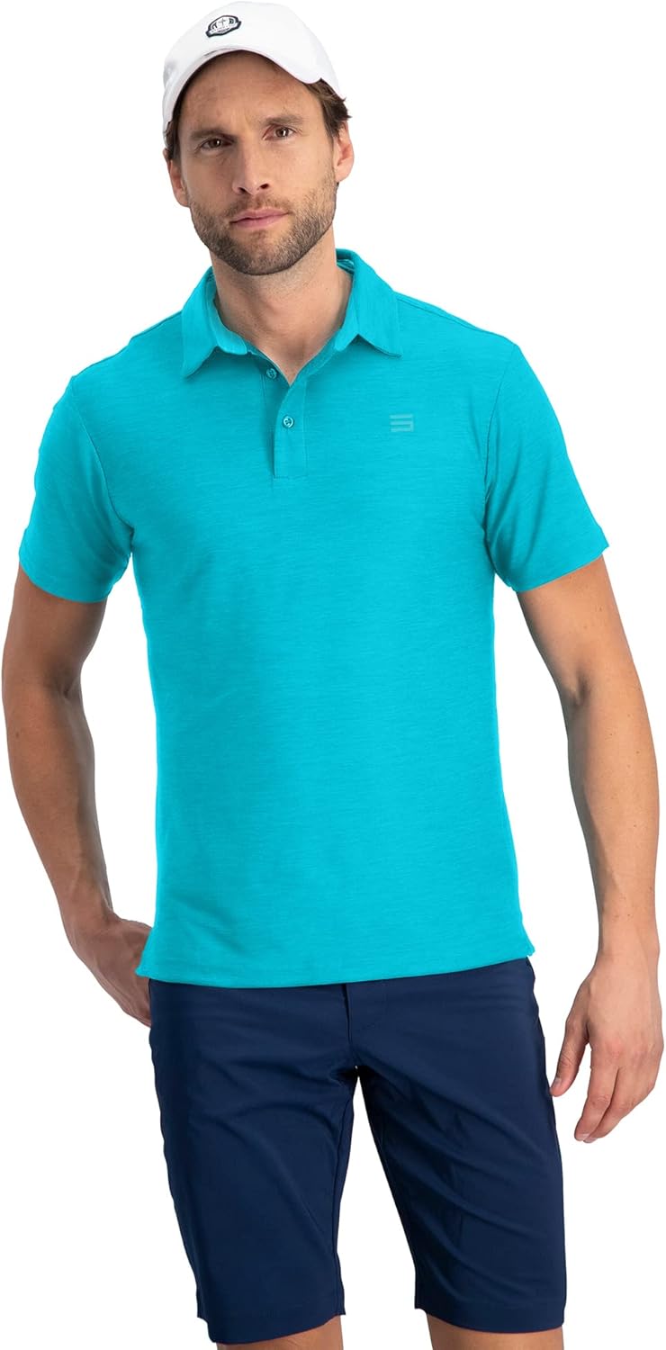 Three Sixty Six Golf Shirts for Men - Dry Fit Short-Sleeve Polo, Athletic Casual Collared T-Shirt