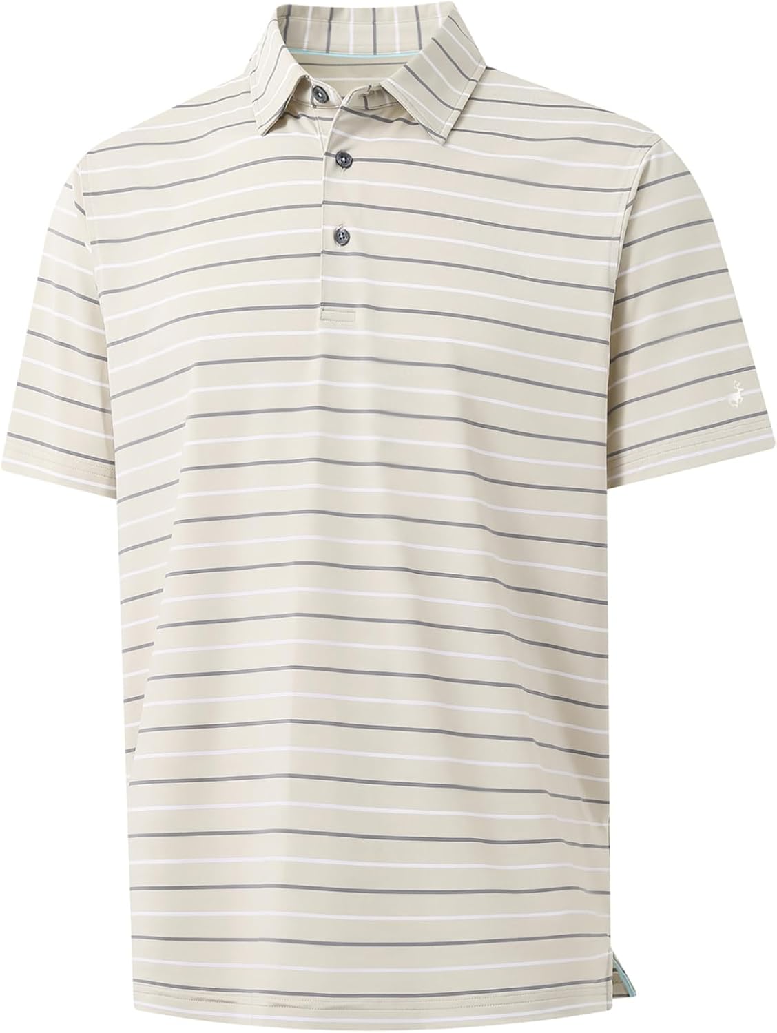 Rouen Mens Golf Shirt Moisture Wicking Dry Fit Performance Stripe Casual Collared Short Sleeve Golf Polo Shirts for Men