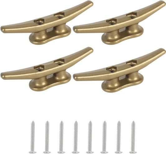4 inch Dock Cleats 4/6/8/12/16/20/24 Pack,Boat Dock Cleats Rope Cleat Marine Cleats Iron Boat Cleats with Hardware ldeal for Deck,Nautical Decor,Cleats for Boat Dock,Boat Tie Down Cleats