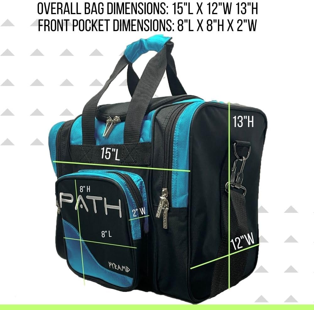 Pyramid Path Pro Deluxe Single Bowling Ball Tote - Holds One Ball, One Pair Shoes Up to Mens 15