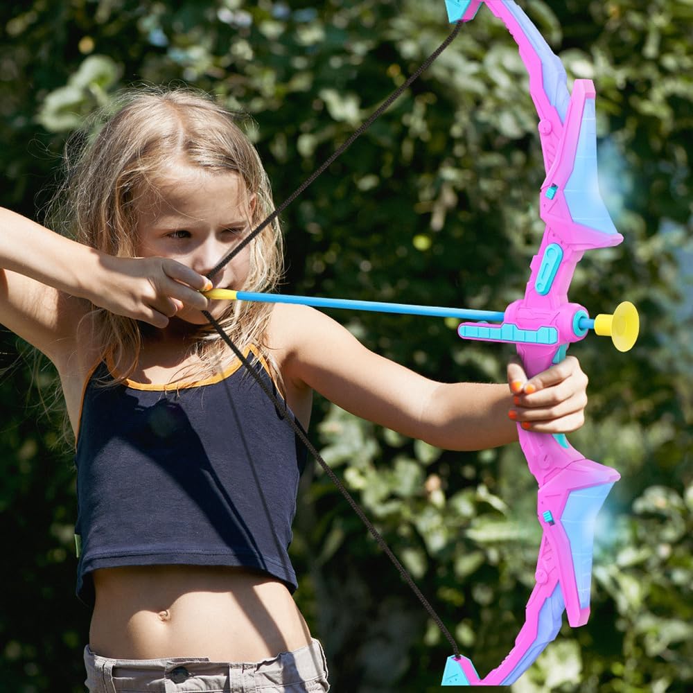 2 Pack Bow and Arrow Set for Kids, Light Up Archery Set with 14 Suction Cup Arrows, Outdoor Toys for Kids Ages 6-8 8-12, Birthday Gifts Ideas Toys for 4 5 6 7 8 9 10 Year Old Girls Boys
