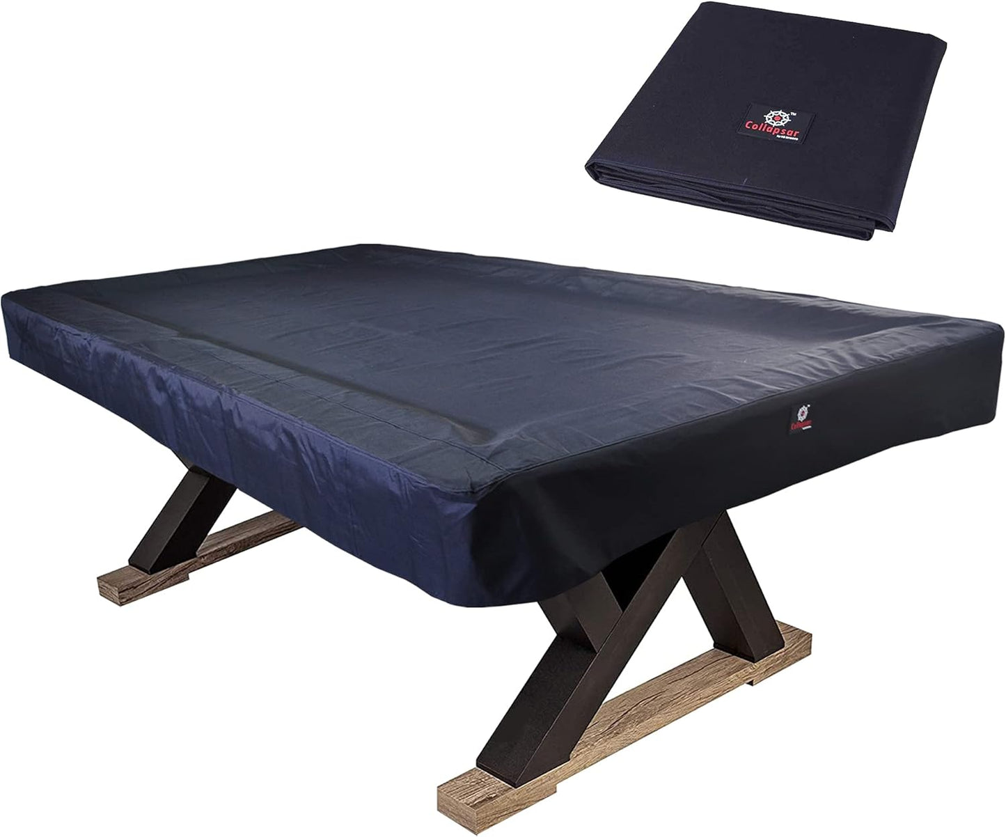 7/8/9FT Heavy Duty 600D Polyester Canvas Billiard Pool Table Cover(7 Colors Available) (Black, 7-Foot)