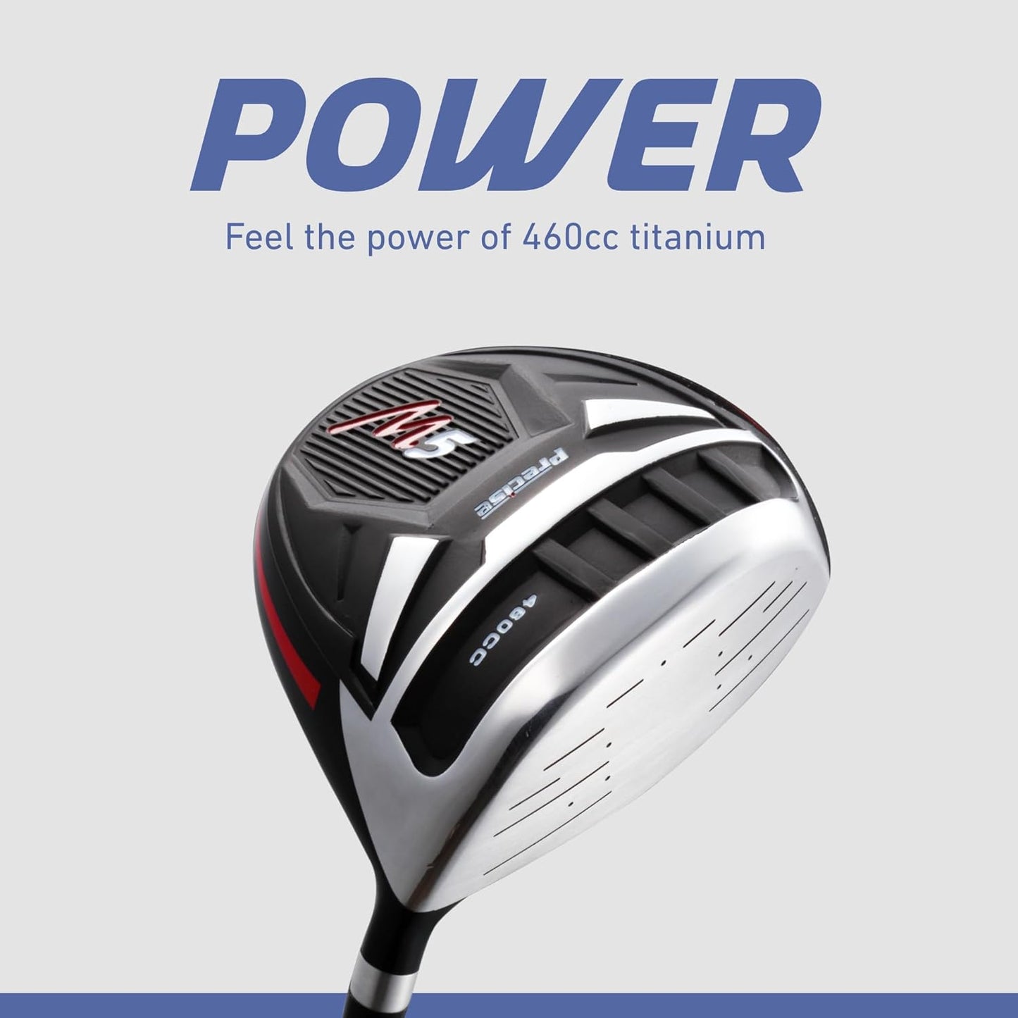 14-Piece Men’s Complete Golf Club Set - All Graphite Shafts (A Flex & Non-A Flex), Titanium Driver, Hybrid, 5-PW Irons, Putter, Stand Bag, Senior-Friendly Golf Clubs for Men, Right/Left Handed