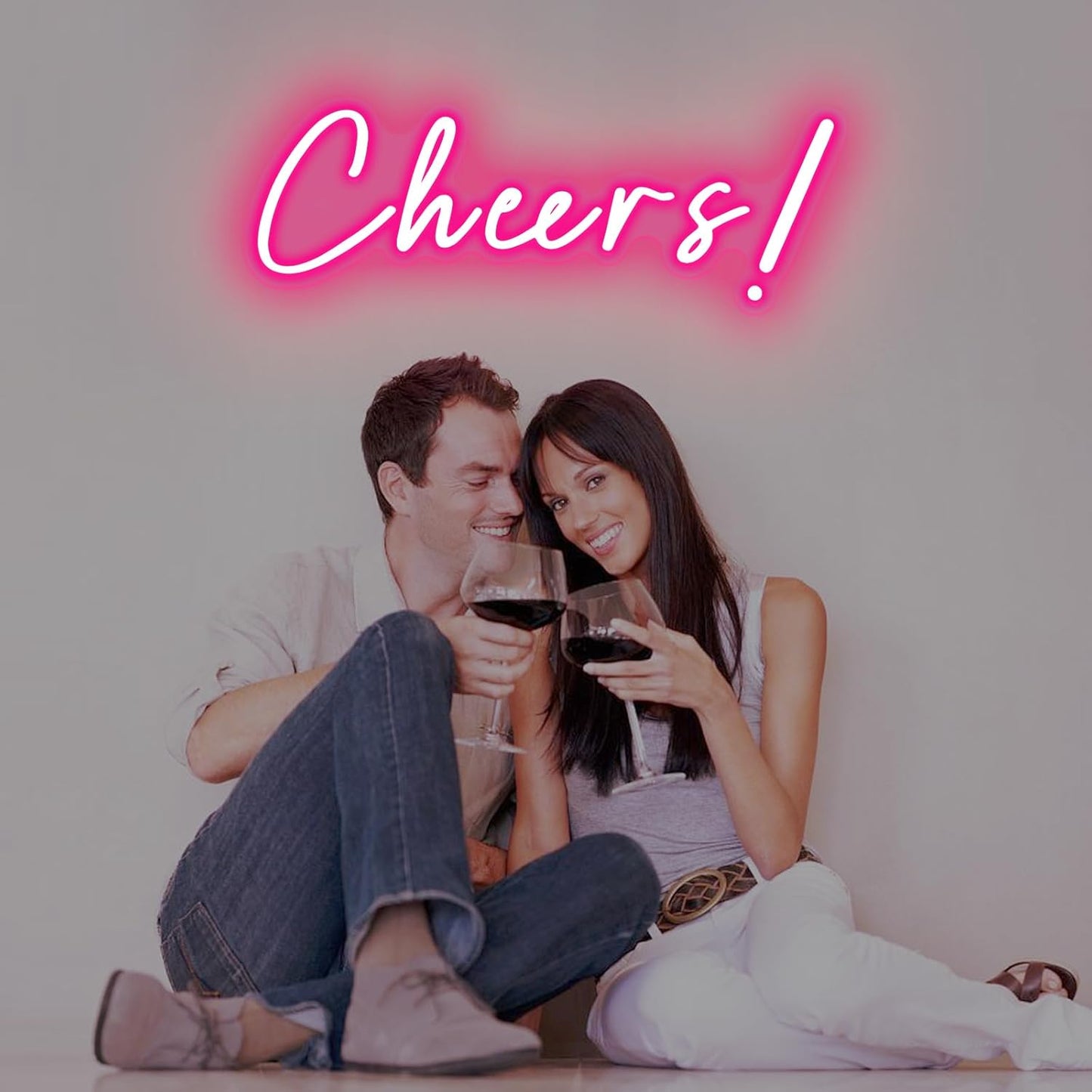 Pink Cheers Led Neon Sign USB Power Switch with Dimmable Led Cheers Sign for Wall Decor Cheer Light Up Sign Neon for Birthday Wedding Party Bar and Night Club 18.5 * 6.69in