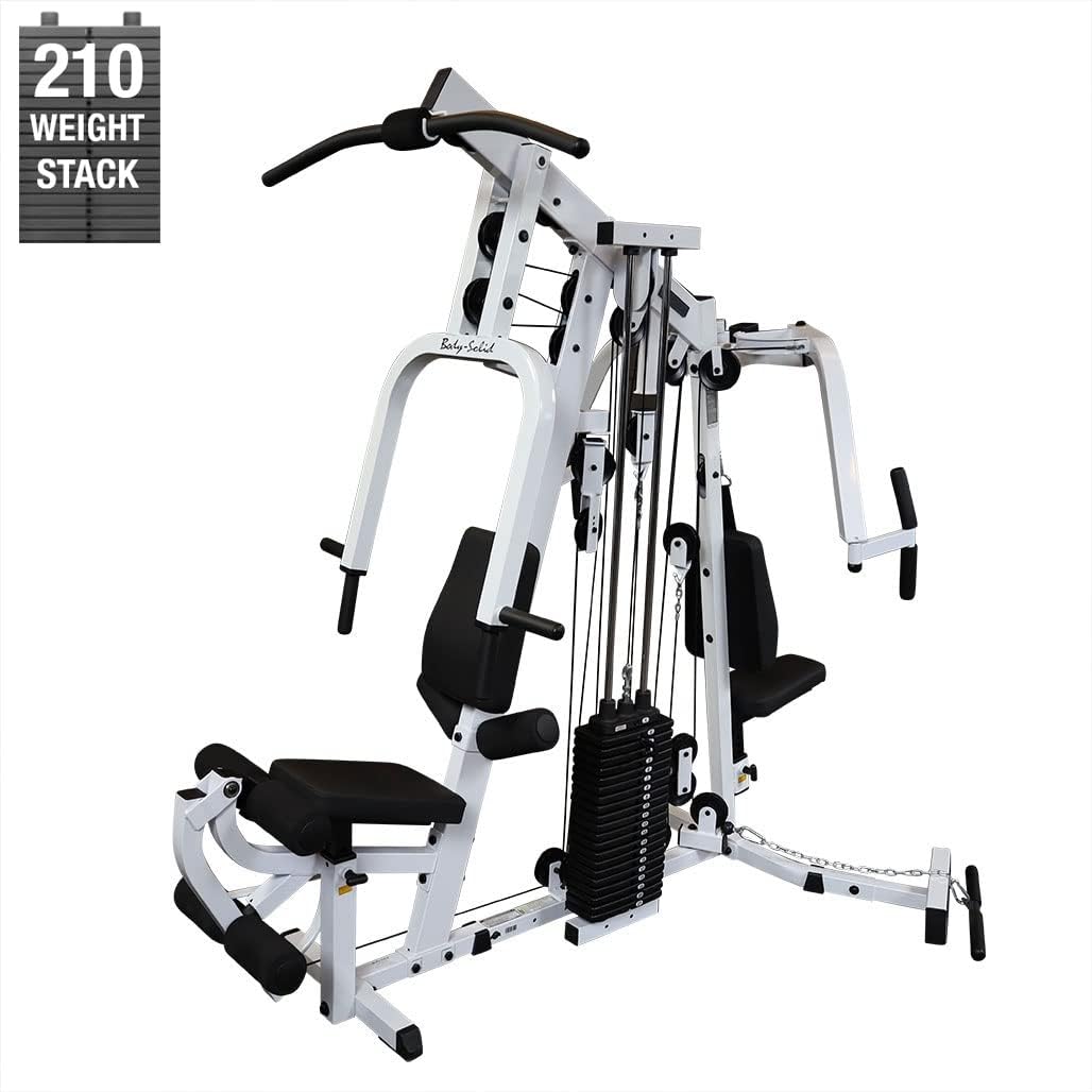 Body-Solid Multi-Station, Single Weight Stack Home Gym Machine, Arm & Leg Strength Training Functional Exercise Workout Station, 210lbs. Black Weight Stack