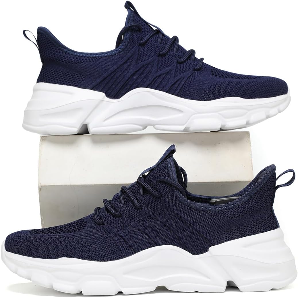 Mens Slip On Running Shoes Athletic Walking Trainers Lightweight Breathable Mesh Tennis Sneakers