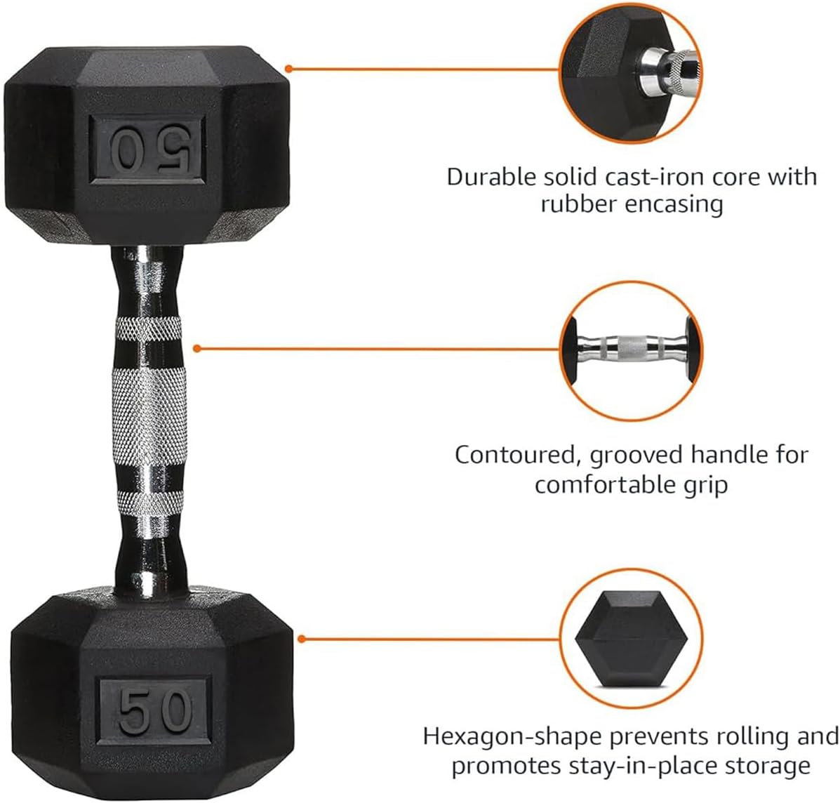 6-10 Pair Iron and Rubber Dumbbell Set 350/450 and 550 lbs 5-50 lbs Hand Free Weight for Strength Hex Coated Weights with Vertical Storage Rack Home Gym 5-50 lb - Black