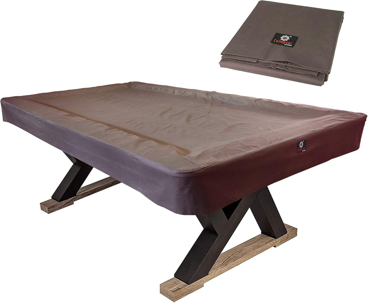 7/8/9FT Heavy Duty 600D Polyester Canvas Billiard Pool Table Cover(7 Colors Available) (Coffee Brown, 8-Foot)