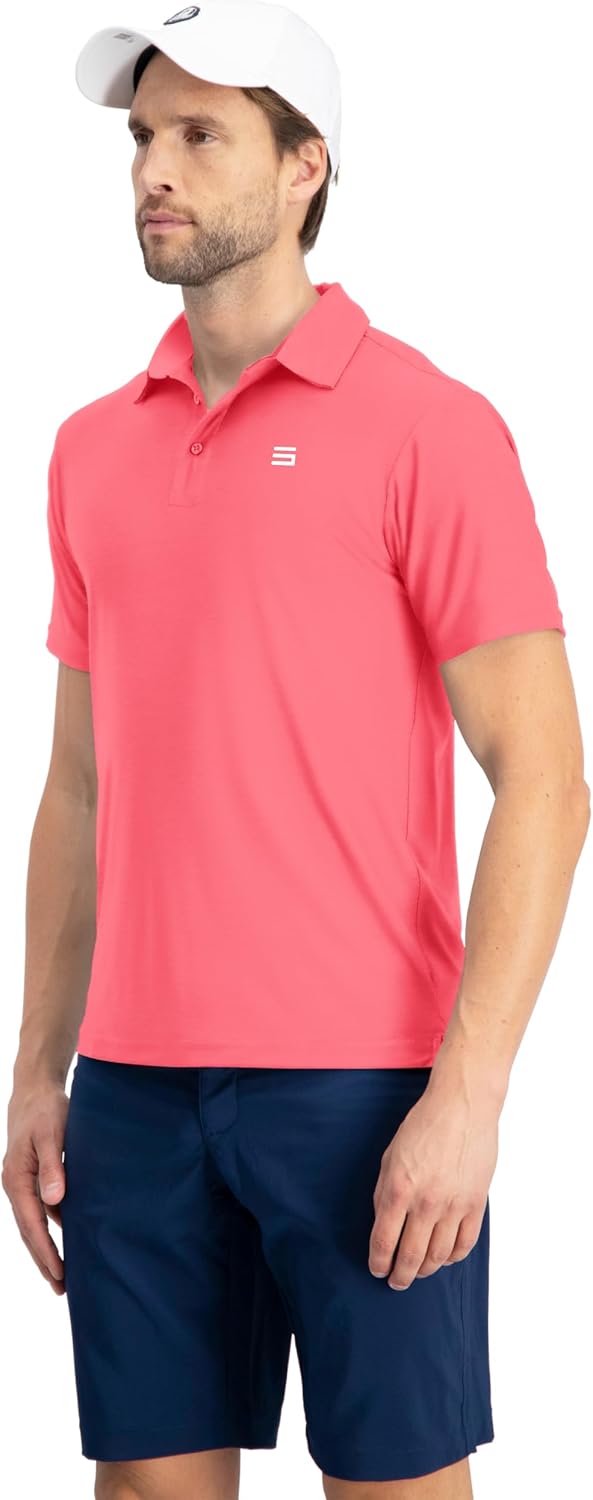 Three Sixty Six Golf Shirts for Men - Dry Fit Short-Sleeve Polo, Athletic Casual Collared T-Shirt