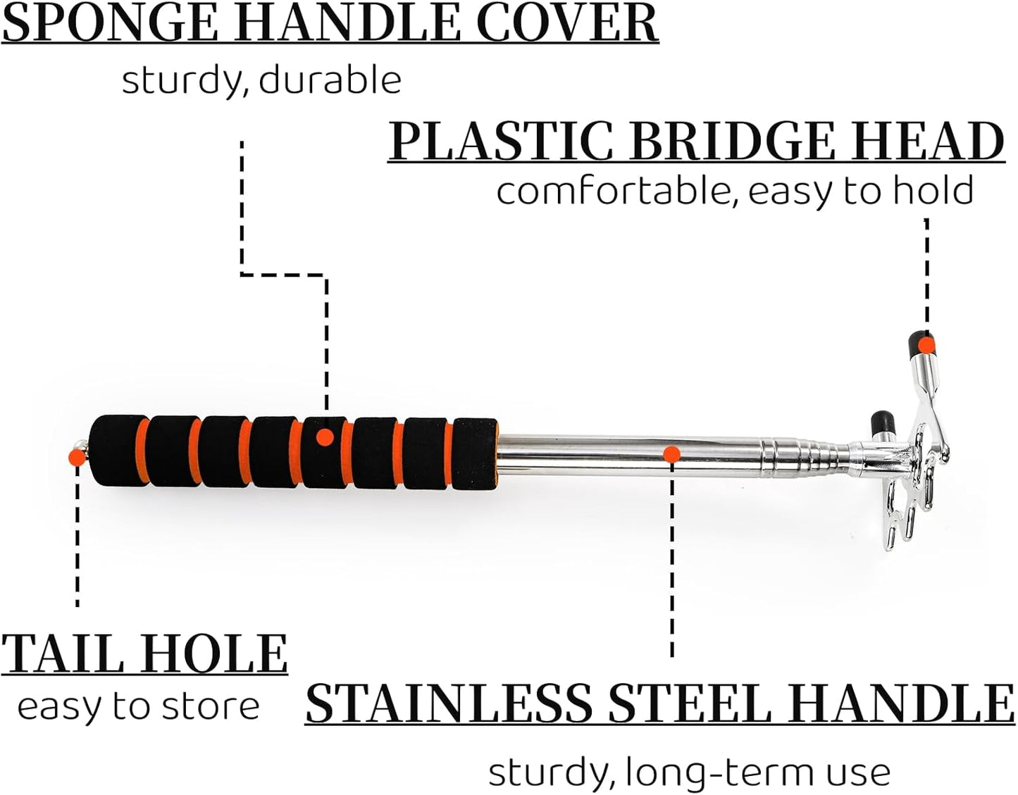 Retractable Billiards Cue Bridge, Snooker Pool Cue Bridge Stick, Billiards Cue Rest with 3 Pieces Removable Brass Bridge Head, Billiards Table Accessories for Pool Table, Game, Competition