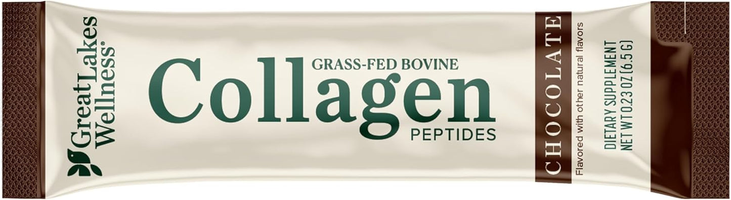 Great Lakes Wellness Collagen Peptides Powder for Skin, Hair, Nails, Joints & Digestion - Variety Flavors - Quick Dissolve Hydrolyzed, Non-GMO, Kosher - 12 Sticks
