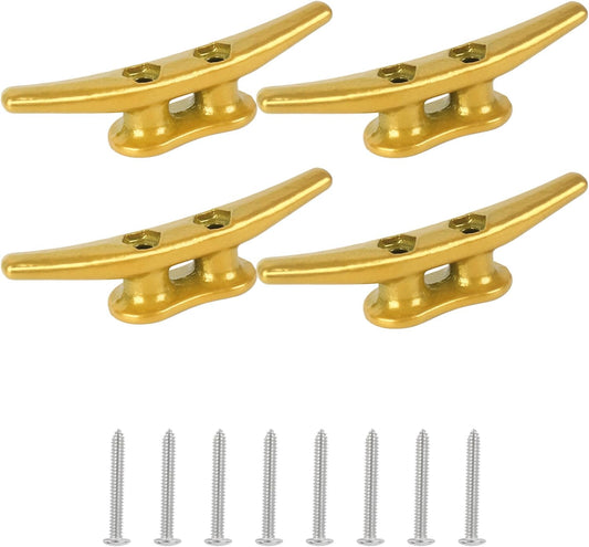 4 inch Dock Cleats 4/6/8/12/16/20/24 Pack,Boat Dock Cleats Rope Cleat Marine Cleats Iron Boat Cleats with Hardware ldeal for Deck,Nautical Decor,Cleats for Boat Dock,Boat Tie Down Cleats