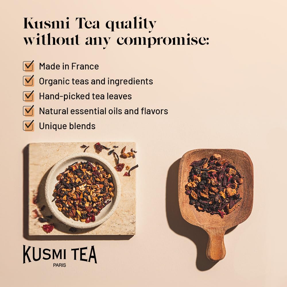 Kusmi Tea - BB Detox + Detox - Iconic Detox Tea - Organic Tea - Blend of Green Tea, Mate & Fruits - Organic Flavored Yerba Mate Tea - Pack of 2 Boxes of Tea Bags - 2x20 Tea Bags