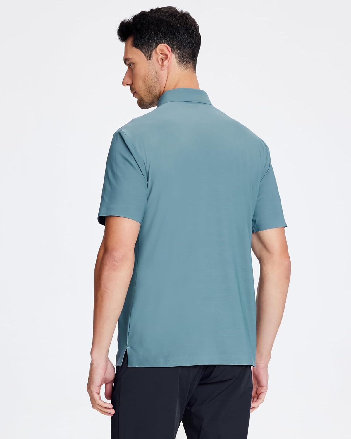 SAMERM Golf Shirts for Men Super Stretch Jacquard Dry Fit Golf Polo Moisture Wicking Short Sleeve Polo Shirts for Men