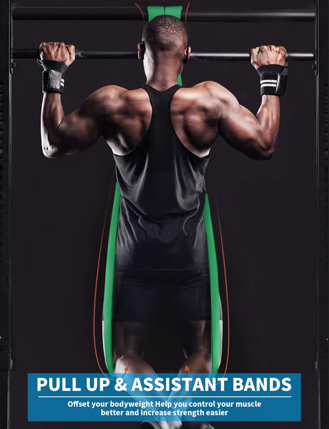 Pull Up Bands, Resistance Bands, Pull Up Assistance Bands Set for Men & Women, Exercise Workout Bands for Working Out, Body Stretching, Physical Therapy, Muscle Training