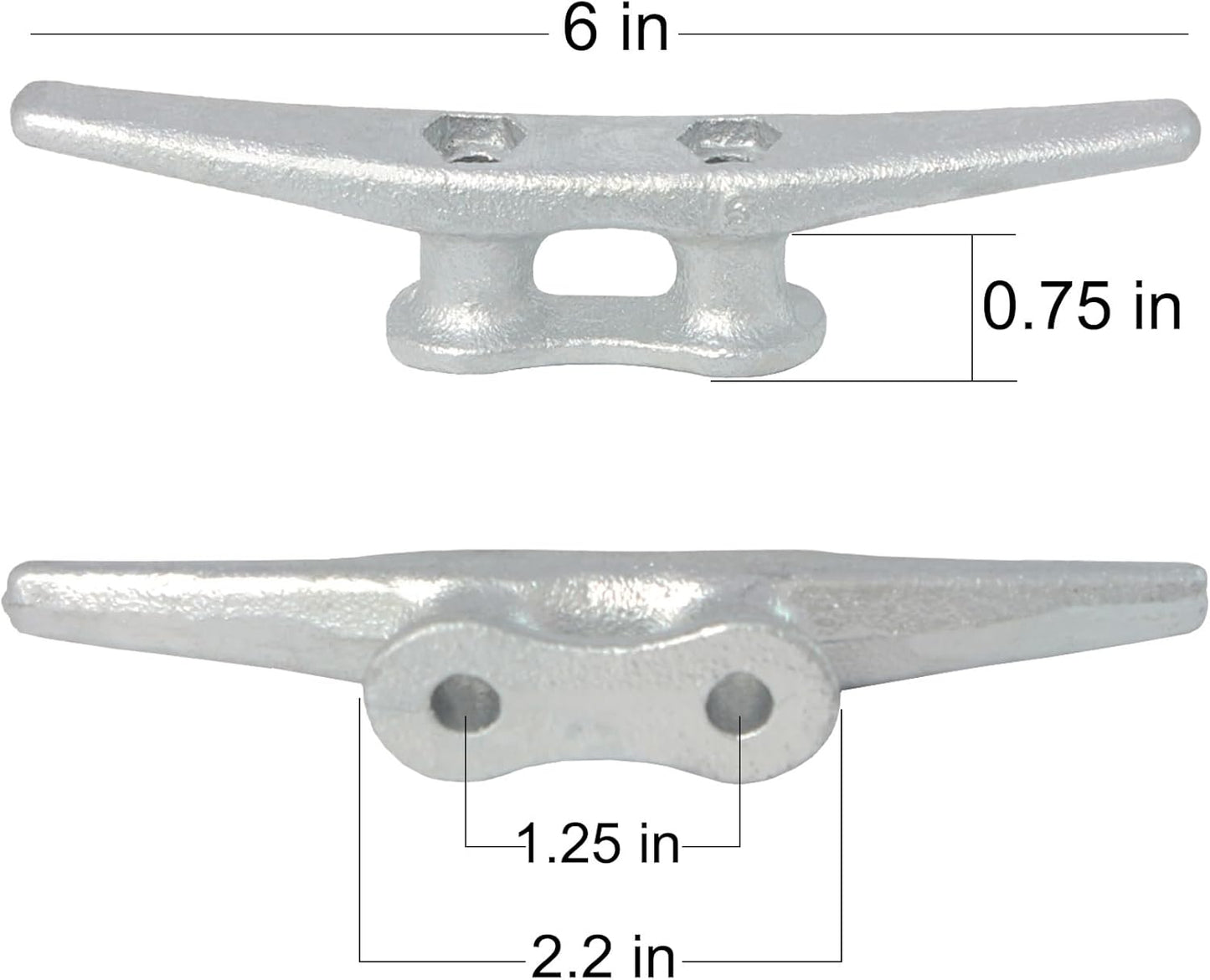 6/8/10/12/14 inch Dock Cleats With Bolts,Hot Dipped Galvanized Cast Iron Boat Cleats,Rope Cleat Boat Dock Cleats for Boat Docks,Decks,Piers for Tying up Boats,Marine Decor(1,2,4,5,6,8,10,12 Pack)