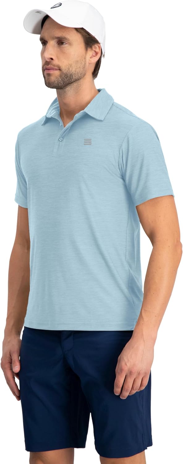 Three Sixty Six Golf Shirts for Men - Dry Fit Short-Sleeve Polo, Athletic Casual Collared T-Shirt