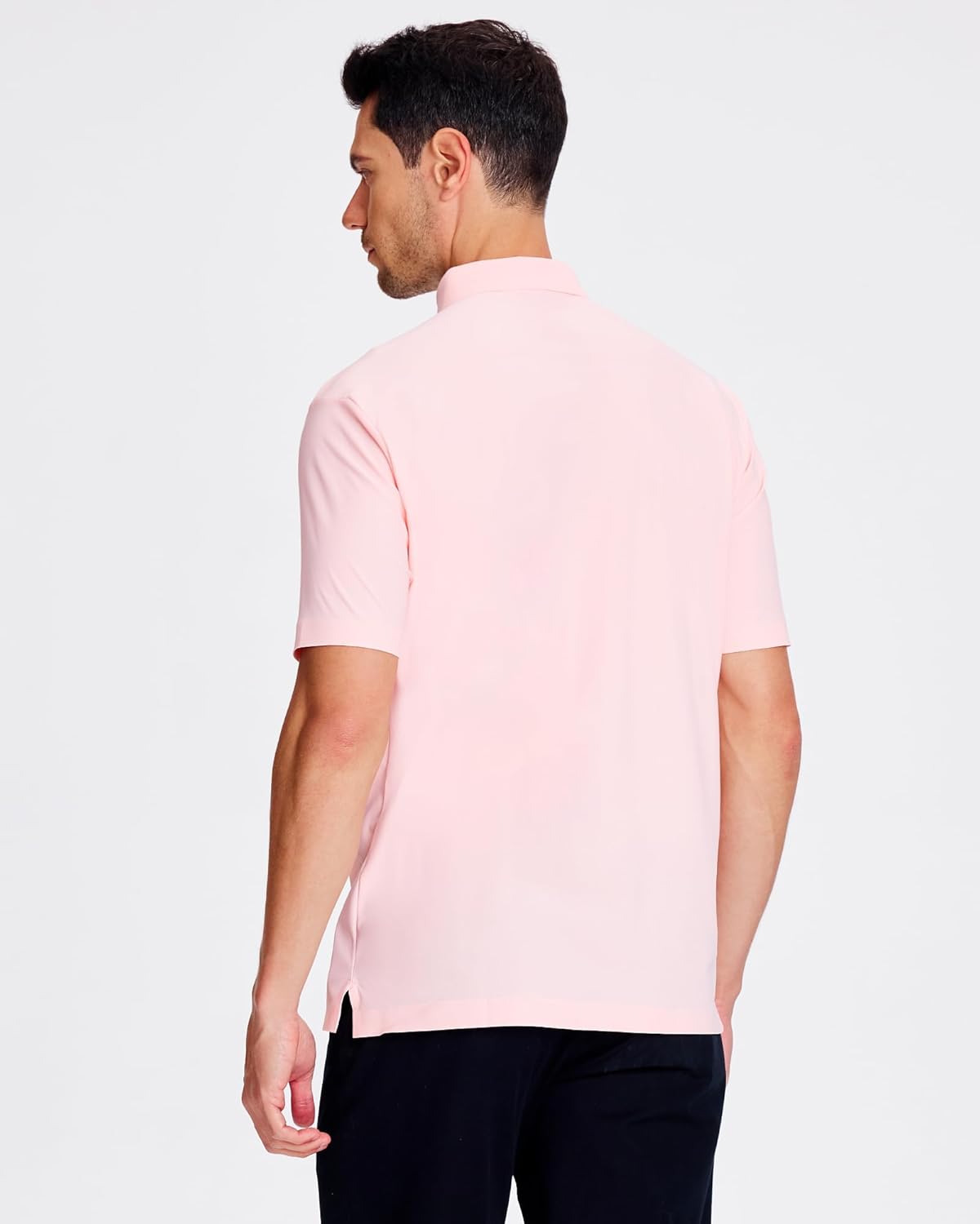 SAMERM Golf Shirts for Men Super Stretch Jacquard Dry Fit Golf Polo Moisture Wicking Short Sleeve Polo Shirts for Men