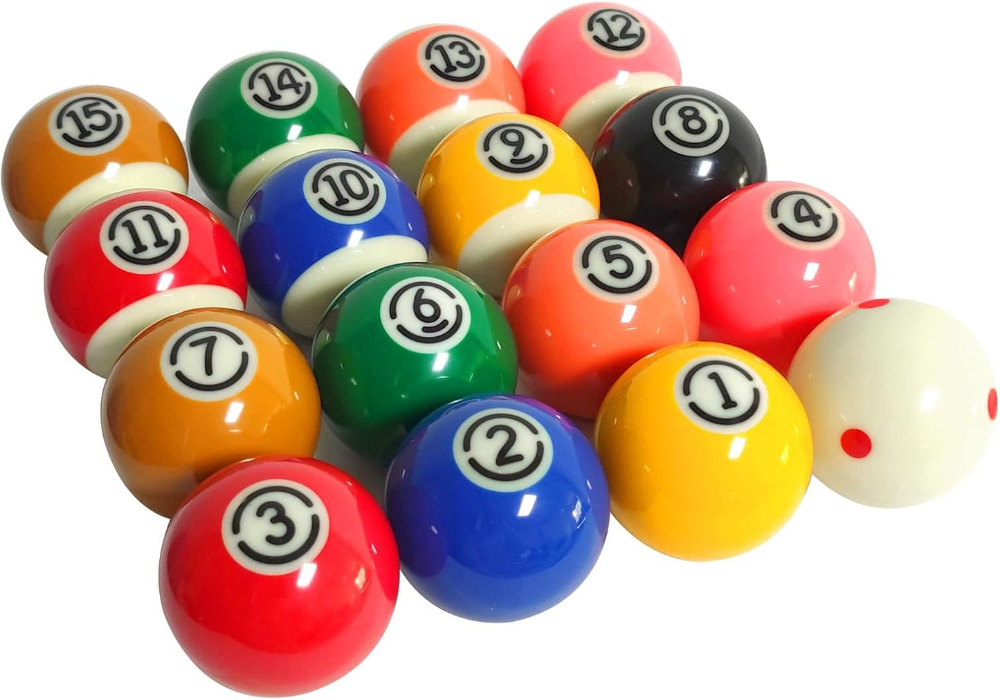 2-1/4" Pool Balls Billiard Set - 16 Resin Balls, Regulation Size & Weight, Complete Billiard Table Balls Set for Replacement, Pool Table Accessories & Billiards Pool Accessories