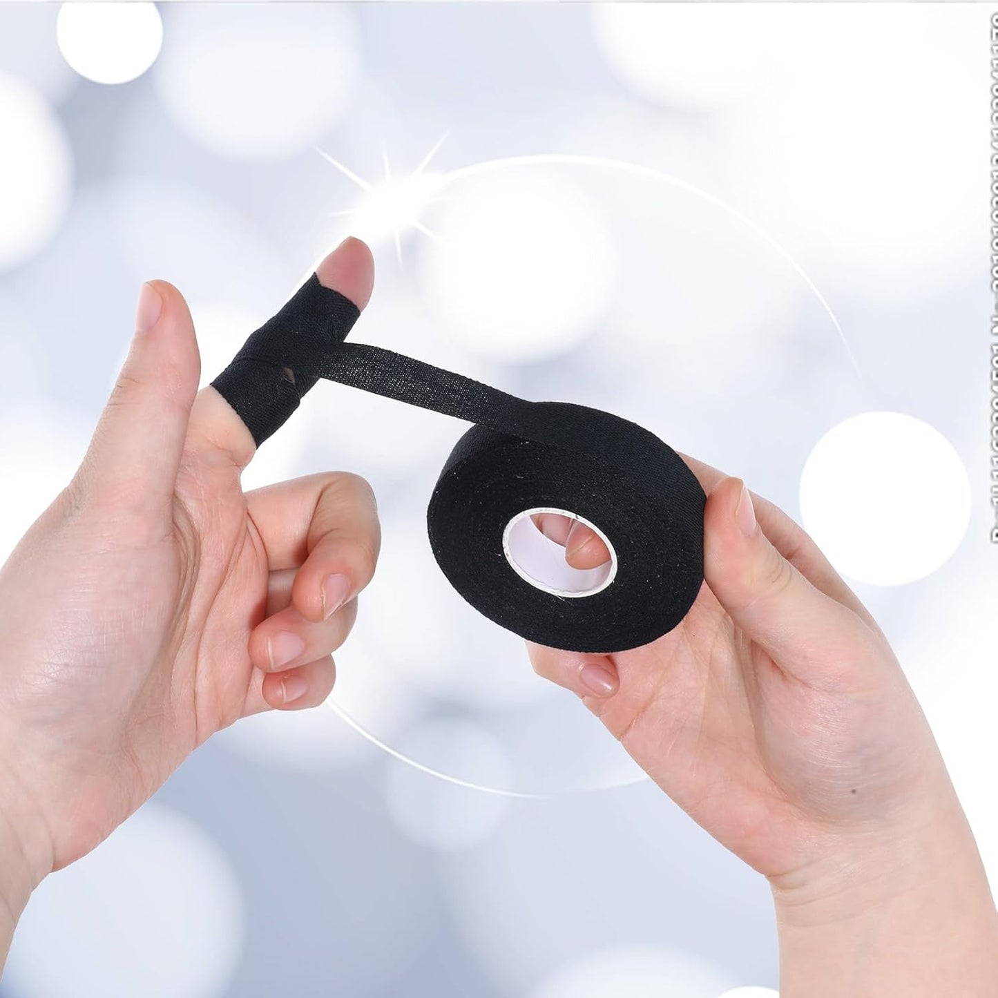 2 Rolls Finger Tape, Extra Strong Adhesive 0.6-Inch x 32-feet Athletic Tape for Fingers, Hands, & Toes, Rock Climbing Tape, Skin-Friendly Sports Tape for Outdoor Sports Climbing Football (Black)