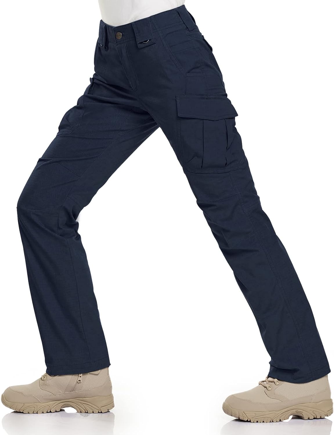 CQR Women's Flex Stretch Tactical Pants, Water Resistant Ripstop Cargo Work Pants with Pockets for Outdoor & Hiking
