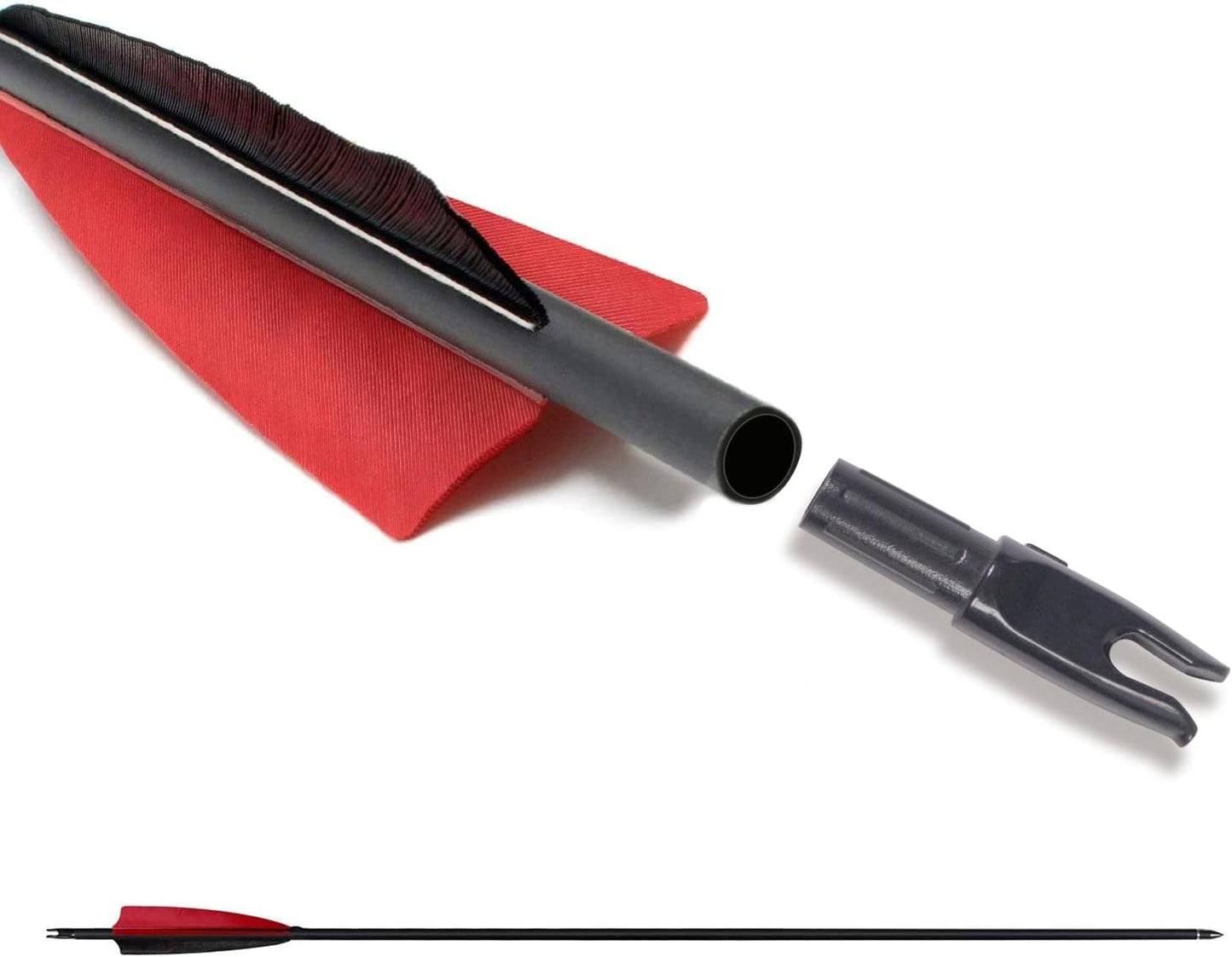 31Inch Carbon Arrows, Targeting Practice Hunting Arrow, Turkey Feather Fletching Arrow, with Removable Tips and nocks for Recurve & Compound Bow