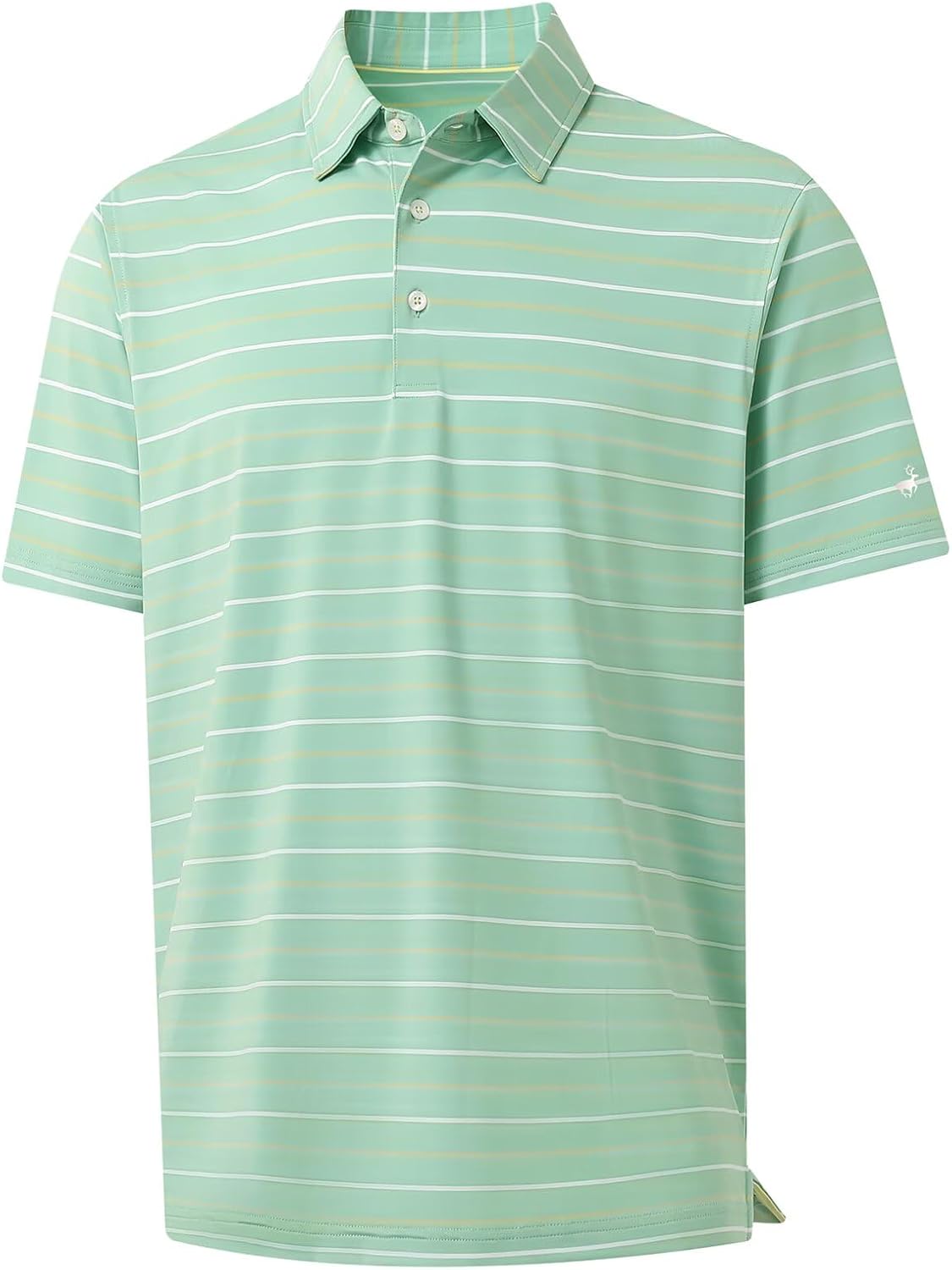 Rouen Mens Golf Shirt Moisture Wicking Dry Fit Performance Stripe Casual Collared Short Sleeve Golf Polo Shirts for Men