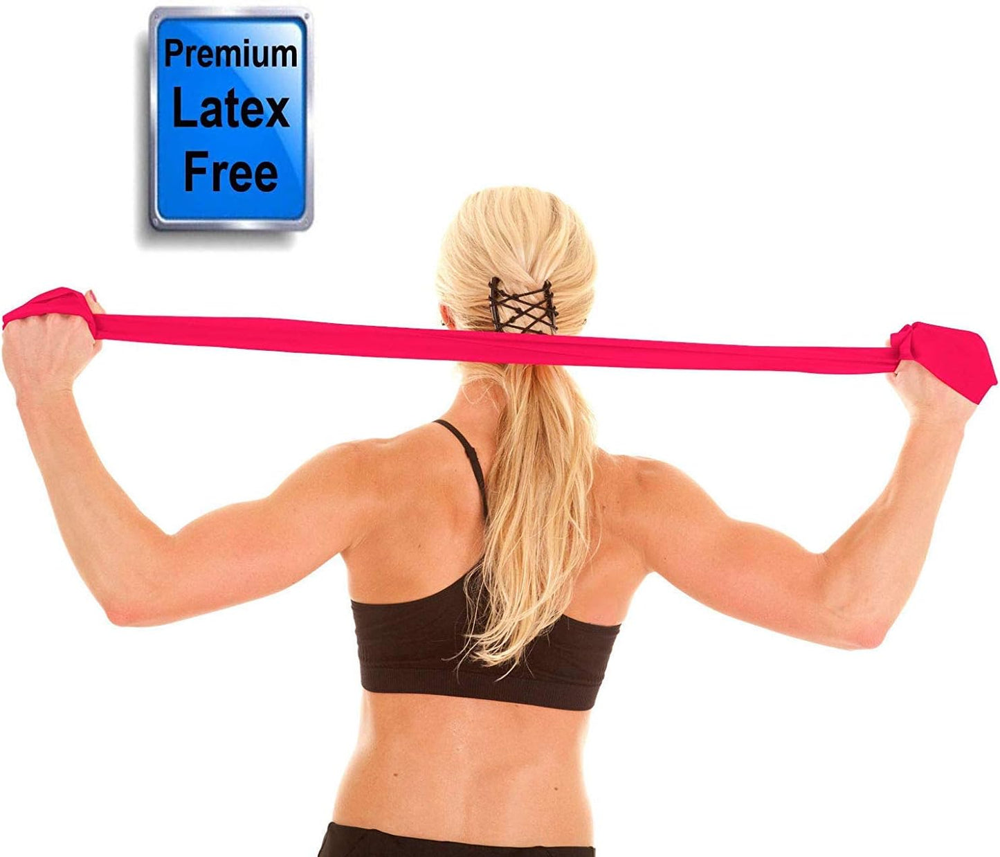 Resistance Band for Working Out - 8,16,24 Yard Resistance Bands Bulk Rolls - 10 Strengths in Light Medium and Heavy Exercise Bands - Latex Free Workout Bands Including iPhone App and e-Book