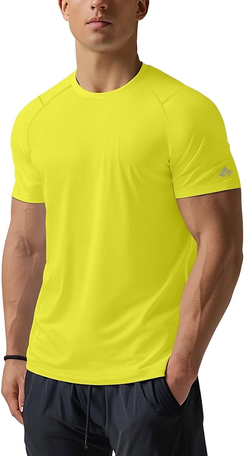 Zengjo Mens Athletic Shirts Short Sleeve Quick Dry Gym Workout Running Exercise T-Shirt Moisture Wikcing Sports Tee Top