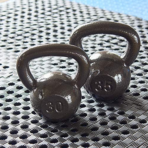 Cast Iron Kettlebell Weights for Home Gym, Heavy Duty Strength Training, Workout Equipment for HIIT, Functional Fitness