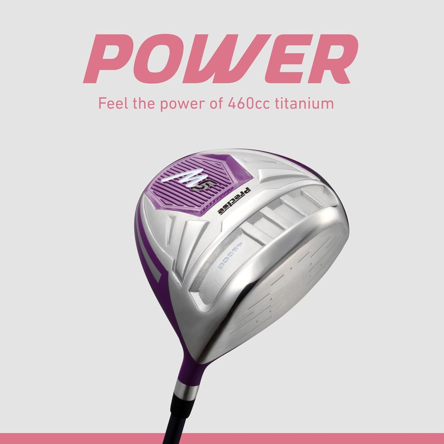 Precise M5 Women’s Golf Clubs Set – Complete Right-Handed Set with Titanium Driver, S.S. Fairway & Hybrid, 5-PW Irons, Putter, Stand Bag & Headcovers – Graphite Shafts – Purple – Petite/Standard/Tall