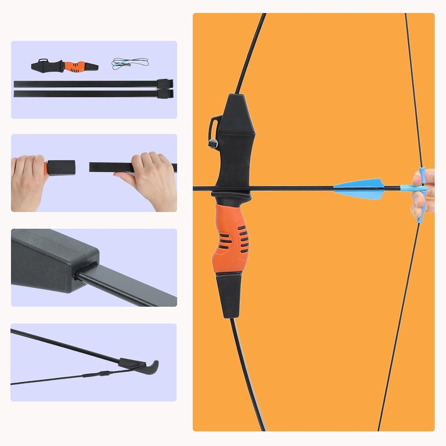 40" Youth Bow and Arrow Set for Kids 8-12 & Teens - Ambidextrous Recurve Archery Gear with Safety Arrows - Toys for Ages 8-13, Backyard Games Gift for Beginner Archers