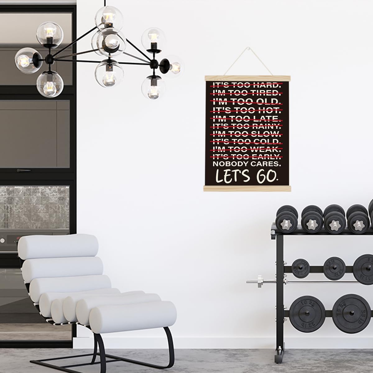 Gym Motivational Posters College Dorm Posters Gifts for Guys Friends Nobody Cares Lets Go Gym Flag Wall Art Decor Sign for Home Gym Bedroom Office