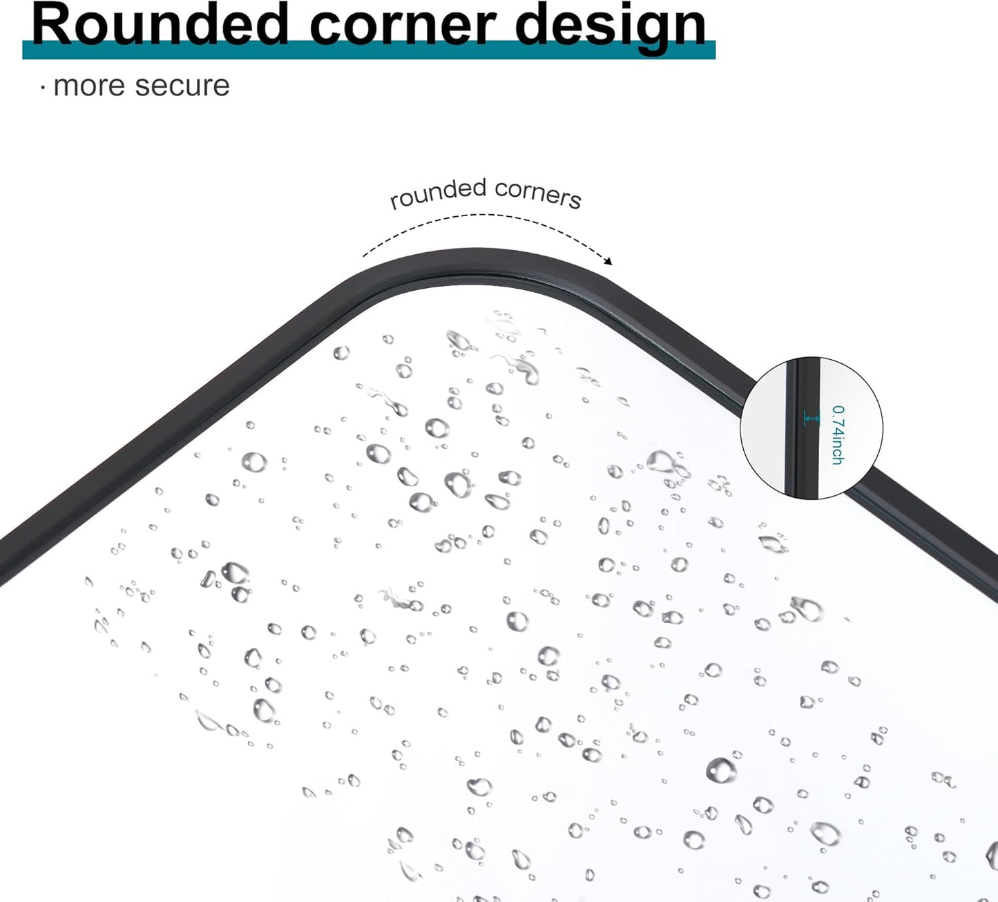 60" x 36"Bathroom Mirror, Matte Black Wall Mirror with Metal Frame, Decorative Rectangular Vanity Mirror for Bedroom Bathroom Living Room Entryway (Horizontal/Vertical)