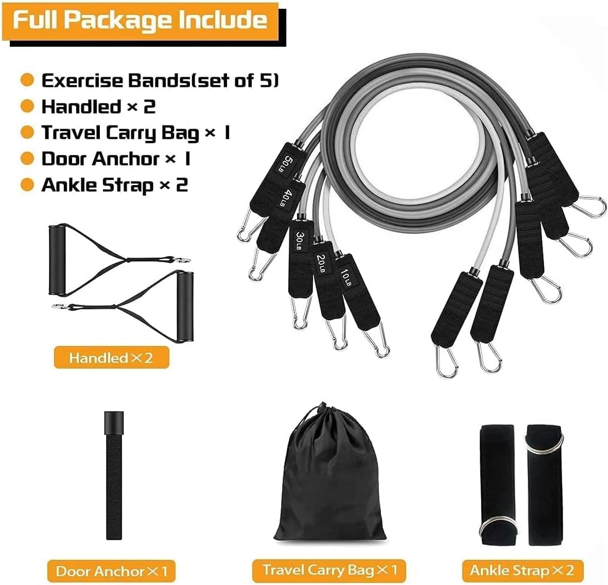 VEICK Resistance Bands, Exercise Bands, Workout Bands, Resistance Bands for Working Out with Handles for Men and Women, Exercising Bands for Fitness Weights Work Out at Home