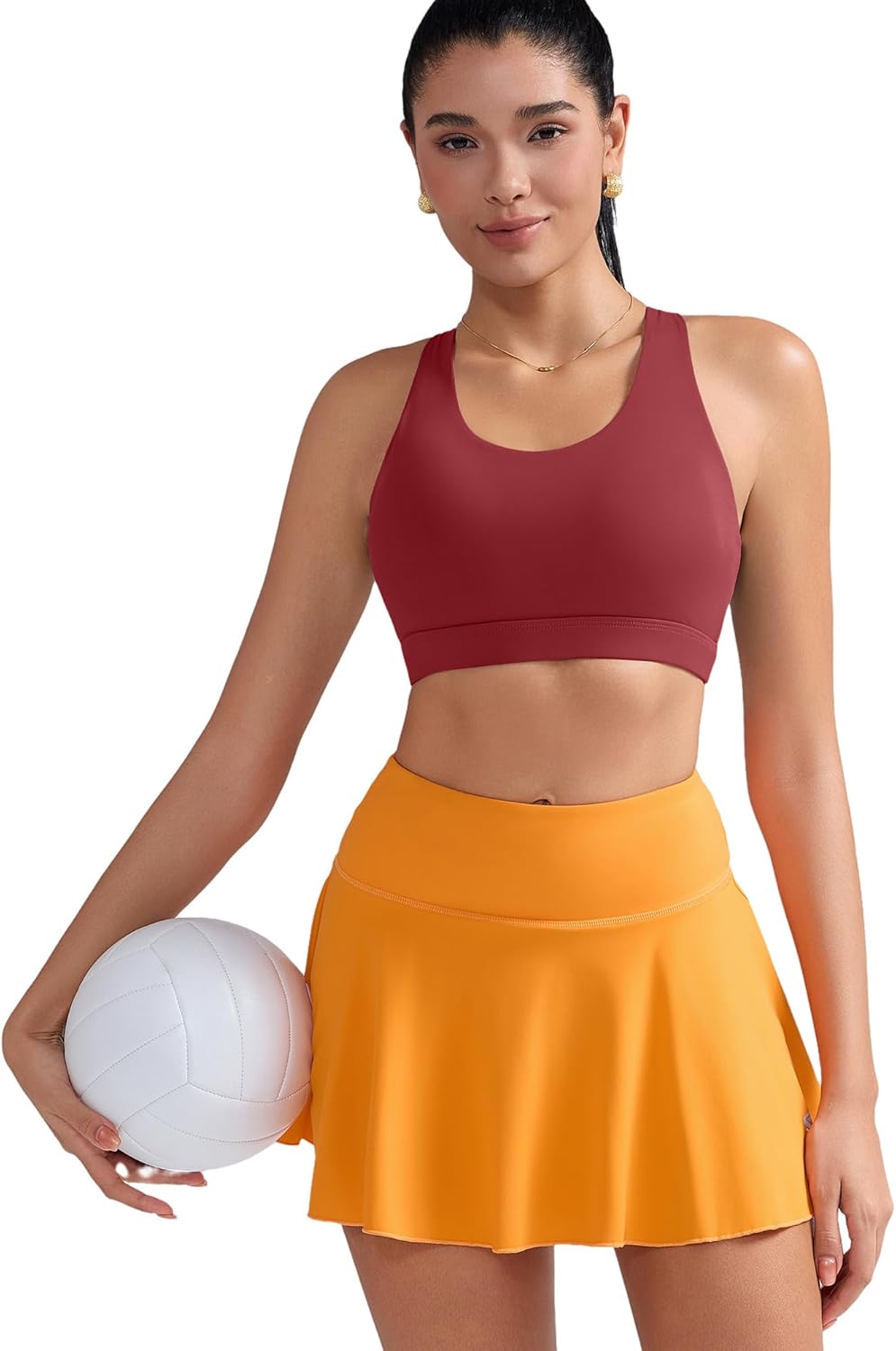 RUNNING GIRL Sports Bra for Women, Criss-Cross Back Padded Strappy Sports Bras Medium Support Yoga Bra with Removable Cups