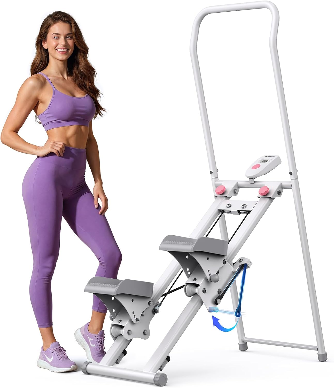 MERACH Stair Stepper for Home Gym Exercise, New Version Vertical Climber Machine for Full-Body Workout, Compact Folding Cardio Exercise Climber with Extended Step Range, Adjustable Handlebar & Pedals