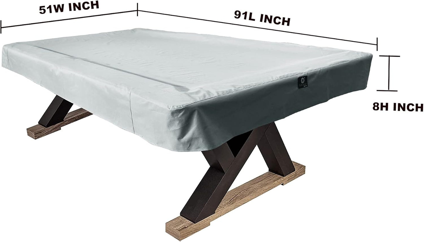 7/8/9FT Heavy Duty 600D Polyester Canvas Billiard Pool Table Cover(7 Colors Available) (Gray, 7-Foot)