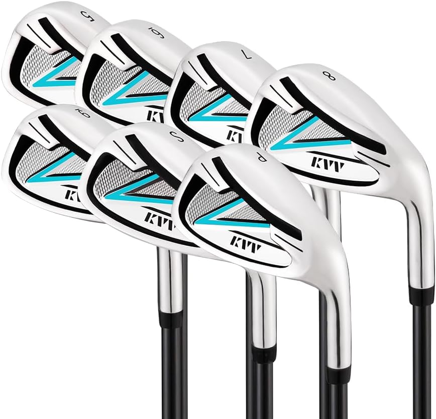 KVV Premium Right Hand Golf Club Set 11-Piece Set for Women, Including Driver, Fairway, Hybrid, 5#-P# Irons, Putter Steel Shaft Regular Flex Golf Clubs, with/Without Golf Bag