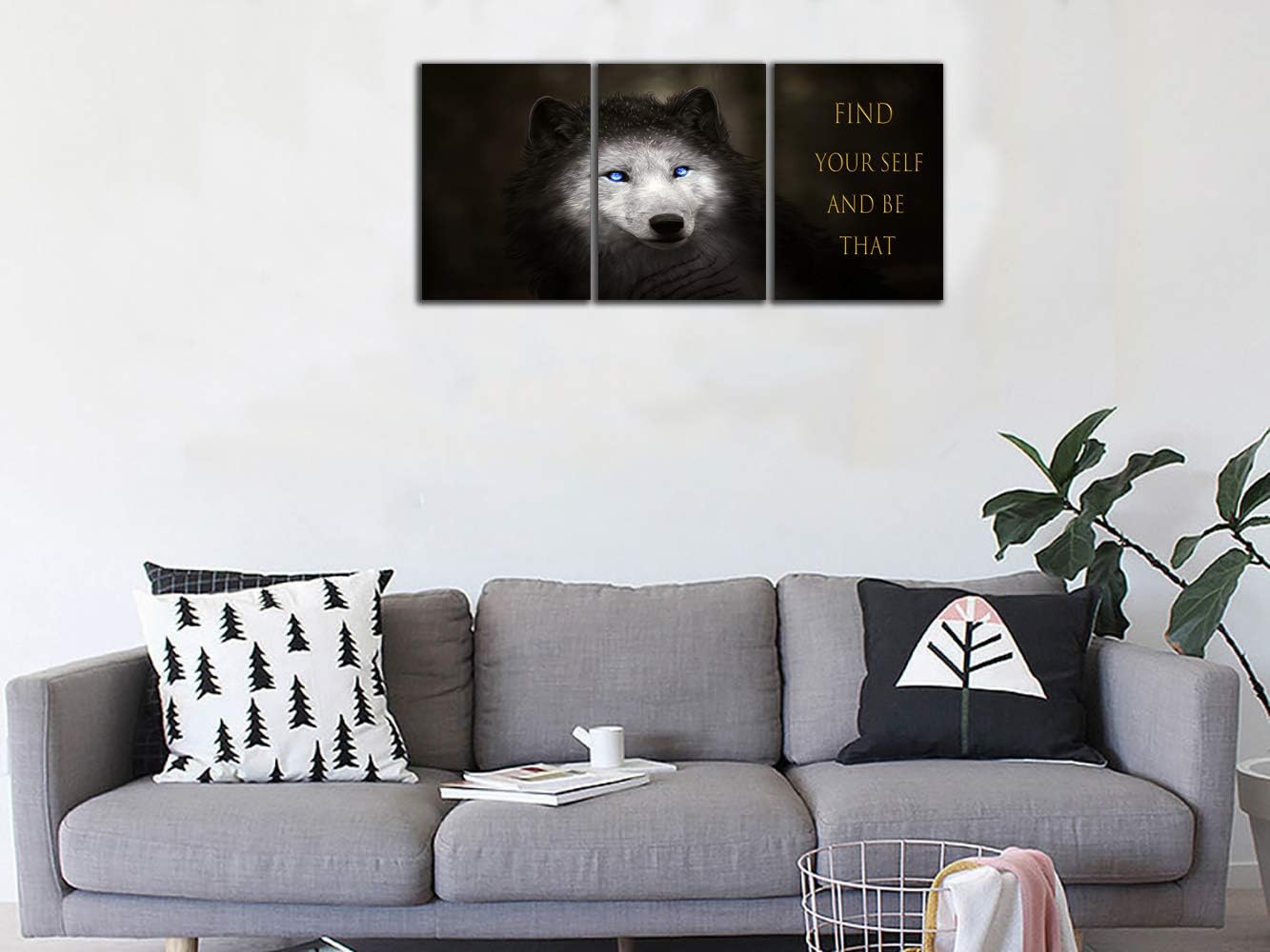 3 Panels Wolf Picture Motivational Wall Art Inspirational Canvas Painting Pictures Modern Entrepreneur Quotes Posters Prints Artwork for Home Office Decor House Decorations Class Room School to Hang