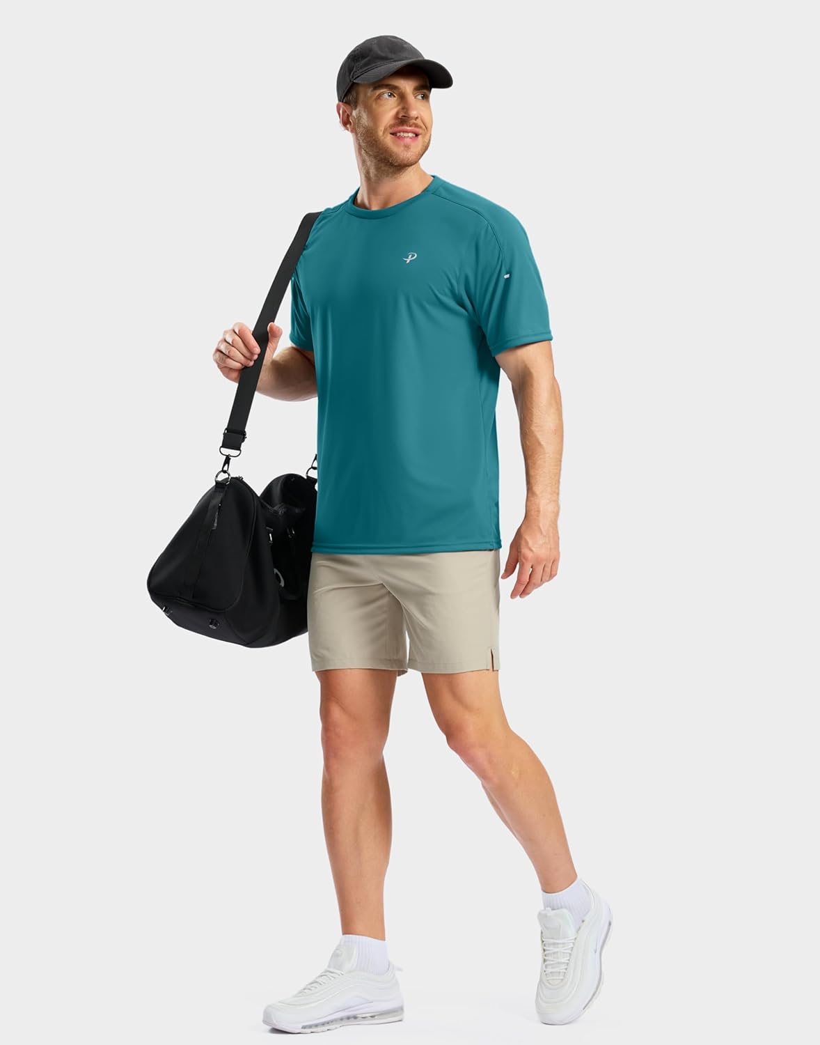 Pudolla Men's Workout Running T-Shirts Lightweight Quick Dry Athletic Gym Shirts for Men Short Sleeve Sport Tee Tops