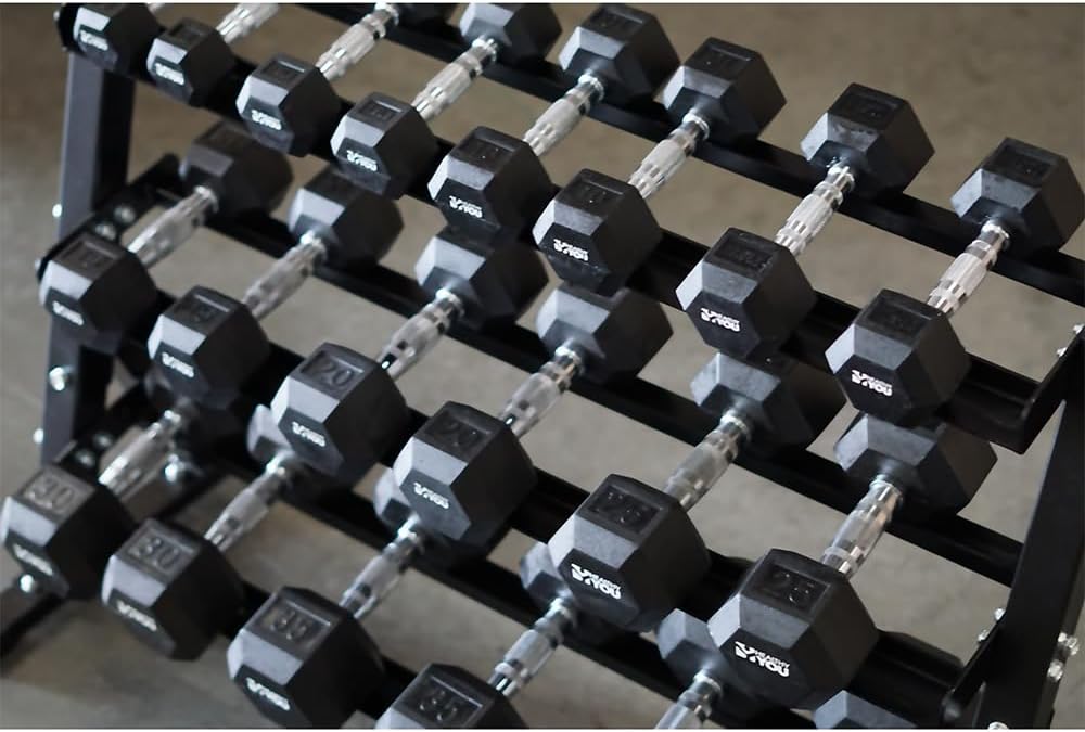 Rubber Hex Chrome Dumbbell Complete Package Set