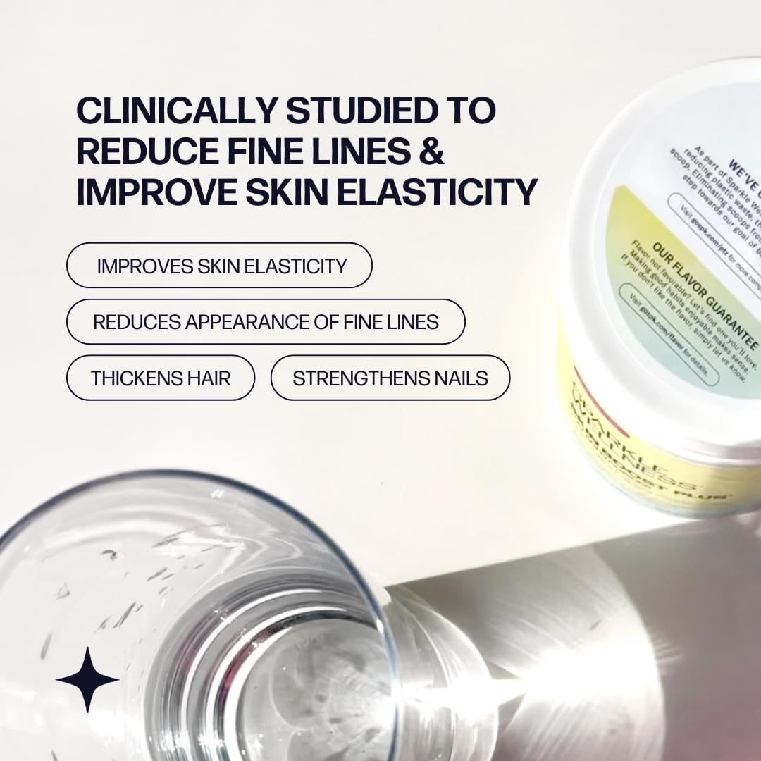 Sparkle Wellness Skin Boost Plus (Mixed Berry) [30-Serves] | Collagen Powder Supplement with VERISOL Bioactive Hydrolyzed Collagen Peptides, Vitamin C & Hyaluronic Acid to Improve Skin Elasticity