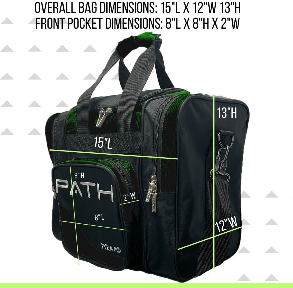 Pyramid Path Pro Deluxe Single Bowling Ball Tote - Holds One Ball, One Pair Shoes Up to Mens 15