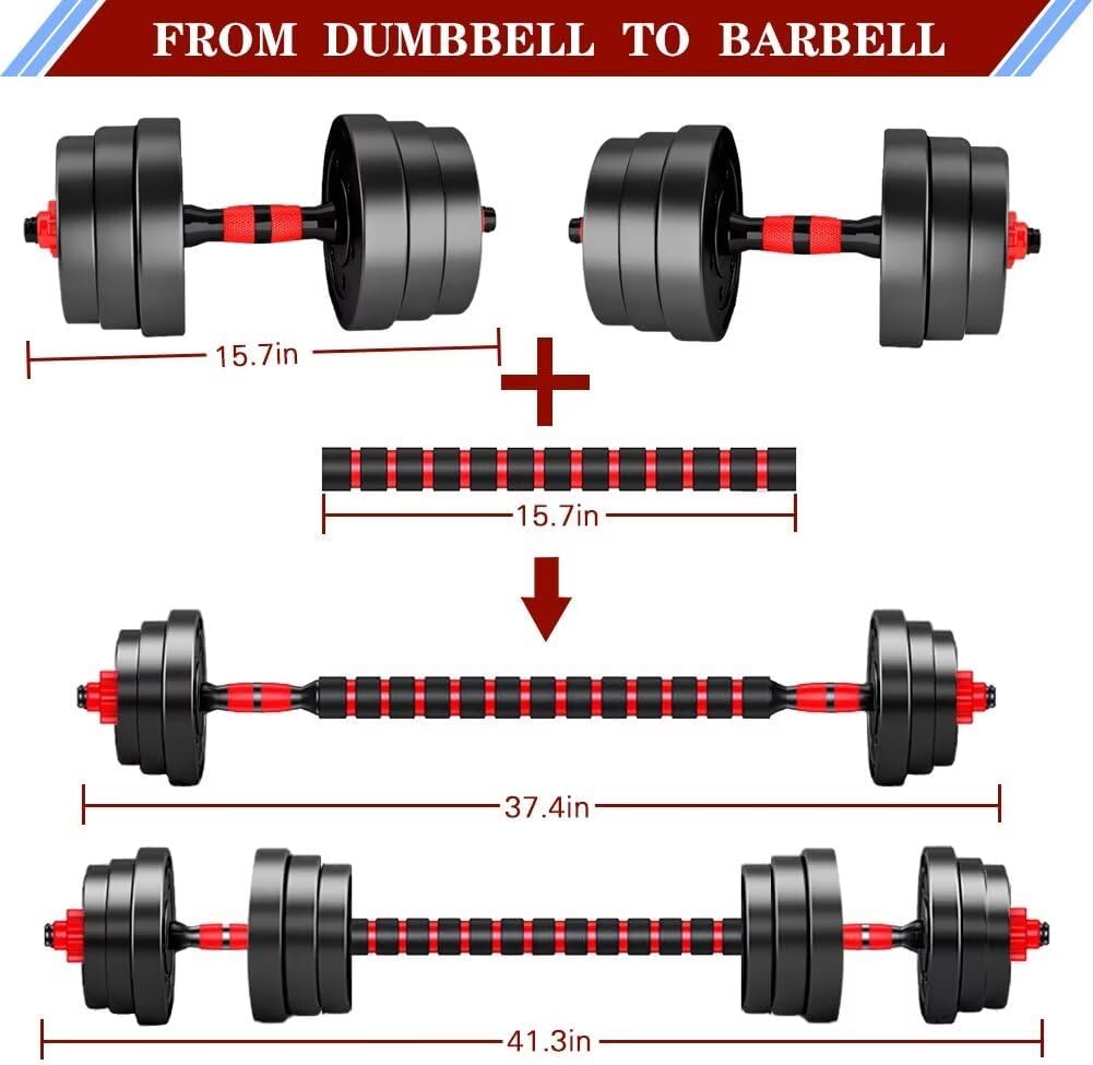 Adjustable-Dumbbells-Sets,Free Weights-Dumbbells Set of 2 Convertible To Barbell A Pair of Lightweight for Home Gym,Women and Men Equipment