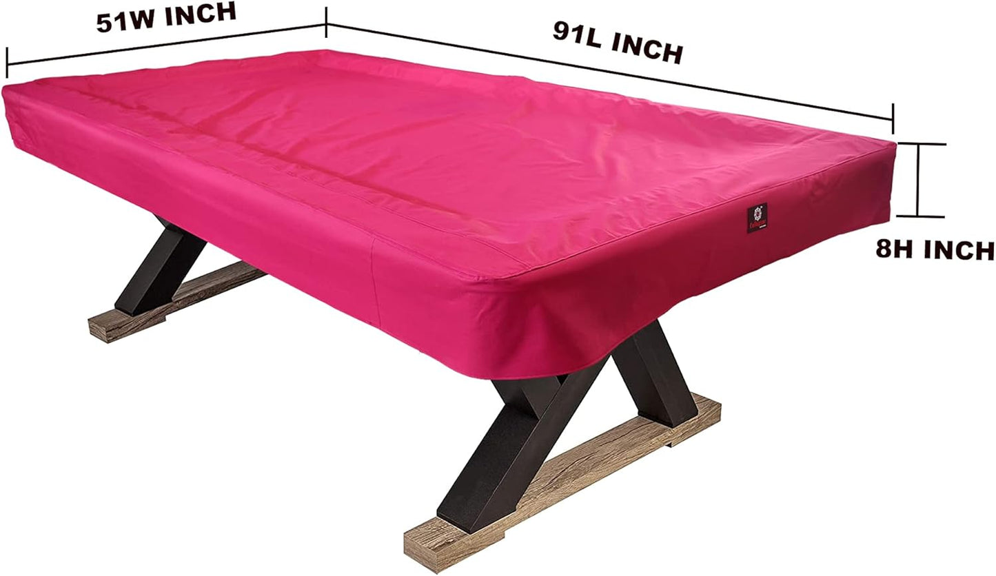 7/8/9FT Heavy Duty 600D Polyester Canvas Billiard Pool Table Cover(7 Colors Available) (Wine Red, 7-Foot)