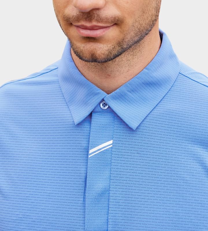 Damipow Premium Golf Shirts for Men Dry Fit Performance Polo Short Sleeve Collared Shirt